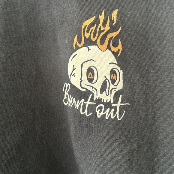 Octopied Mind “Burnt Out” Desert Skull Crop Tee | Size XL | Alt Streetwear - Picture 4 of 5